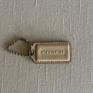 Coach Beige Leather Bag Tag